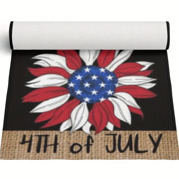 New 4th Of July Sunflower Table Runner 13x72 Memorial Day Patriotic Decor Mantel - Picture 4 of 7